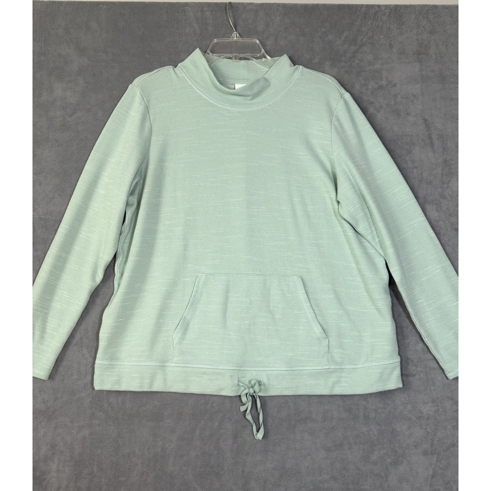Women's J. Jill Pullover Sweatshirt‎ Drawstring Bottom Size Large Coastal Beach